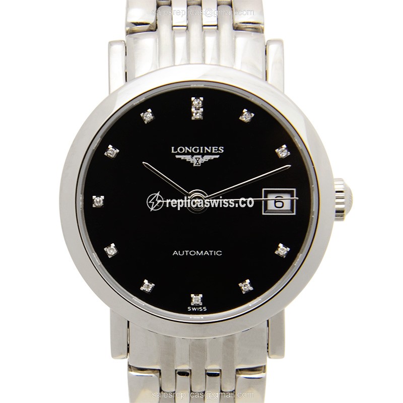 Longines L4.309.4.57.6 Replica | Automatic Movement | Black Dial | Stainless Steel Case Watch