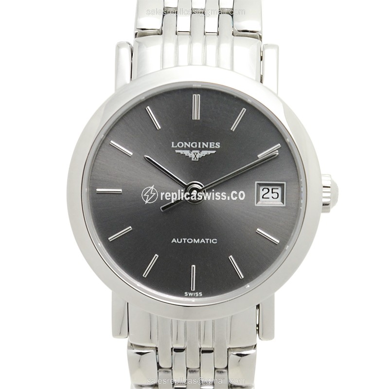 Longines L4.309.4.72.6 Replica, Automatic Movement, Dark Grey Dial, Stainless Steel Case Watch