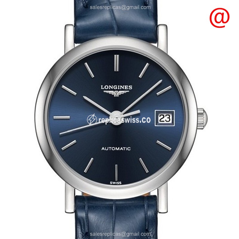 Longines L4.309.4.92.2 Replica | Blue Dial, Alligator Strap | Automatic Movement Watch