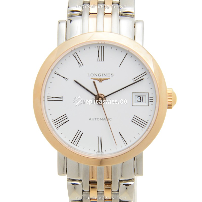 Longines L4.309.5.11.7 Replica Watch | Automatic Movement | White Dial, 18kt Steel Case