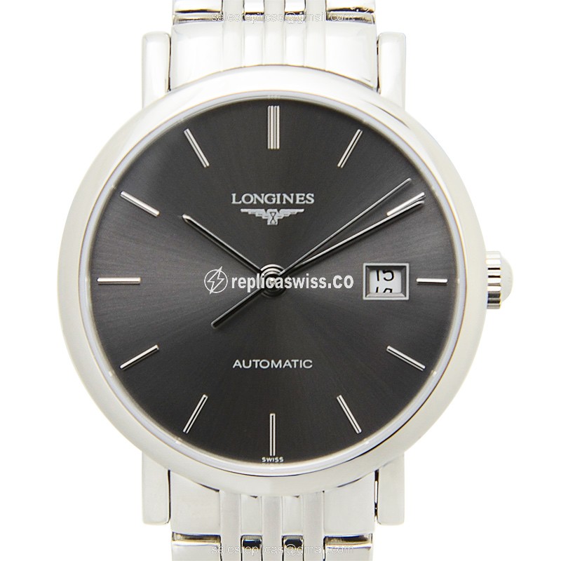 Longines L4.310.4.72.6 Replica Watch | Automatic Movement | Gray Dial | Silver Steel Strap