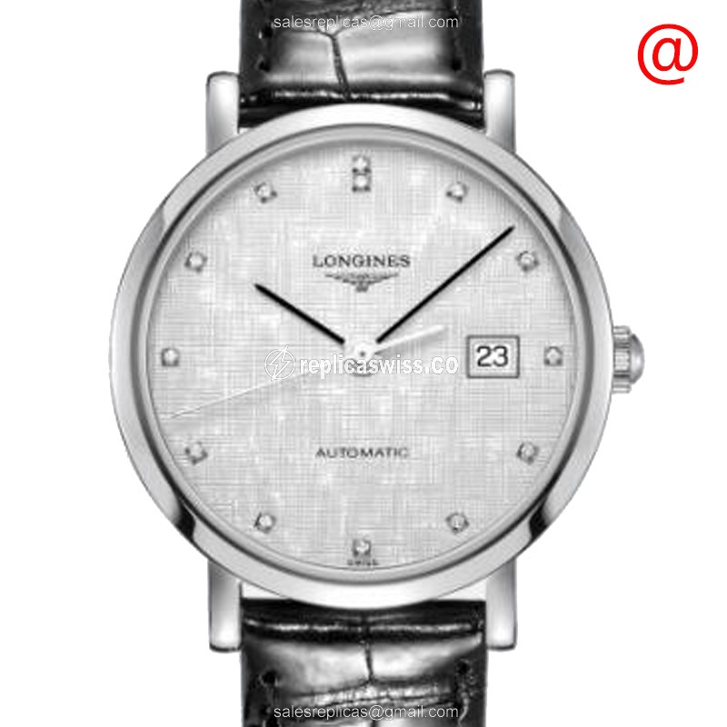 Longines L4.310.4.77.2 Replica, Automatic Movement, Silver Dial, Leather Strap Watch