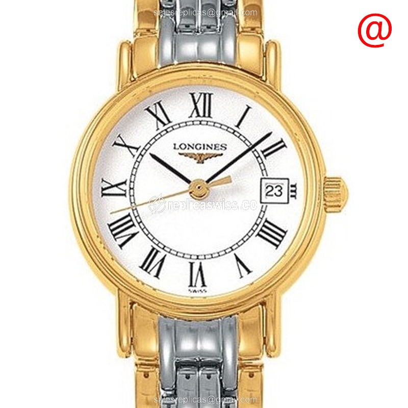 Longines L4.319.2.11.7 Replica, White Dial, 18kt Steel Case & Band Watch