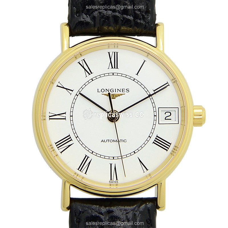 Longines L4.322.2.11.2 PRESENCE Replica in Steel, Automatic Movement & White Dial Watch