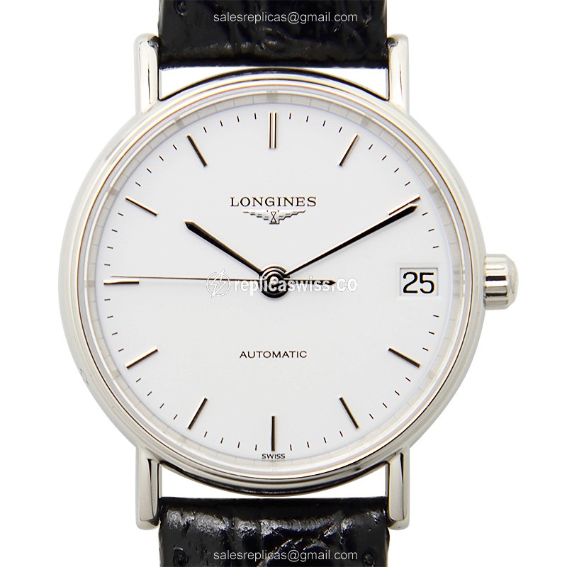 Longines L4.322.4.12.2 Presence Replica | White Dial | Automatic Movement Watch