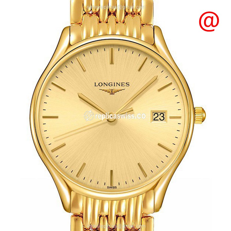 Longines L4.359.2.32.8 Replica, Gold PVD Case, Luxury Gold Strap Watch