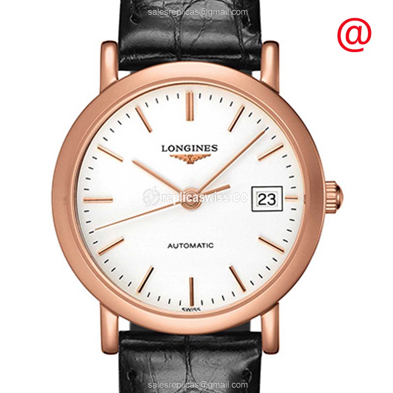 Longines L4.378.8.12.0 Replica Watch | Automatic Movement, 18kt Gold Case, White Dial