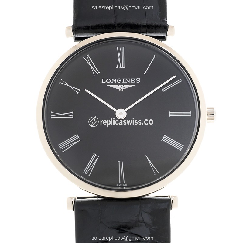 Longines L4.512.4.51.2 LA GRANDE — Automatic Movement, Black Leather Strap, Sapphire Crystal Watch