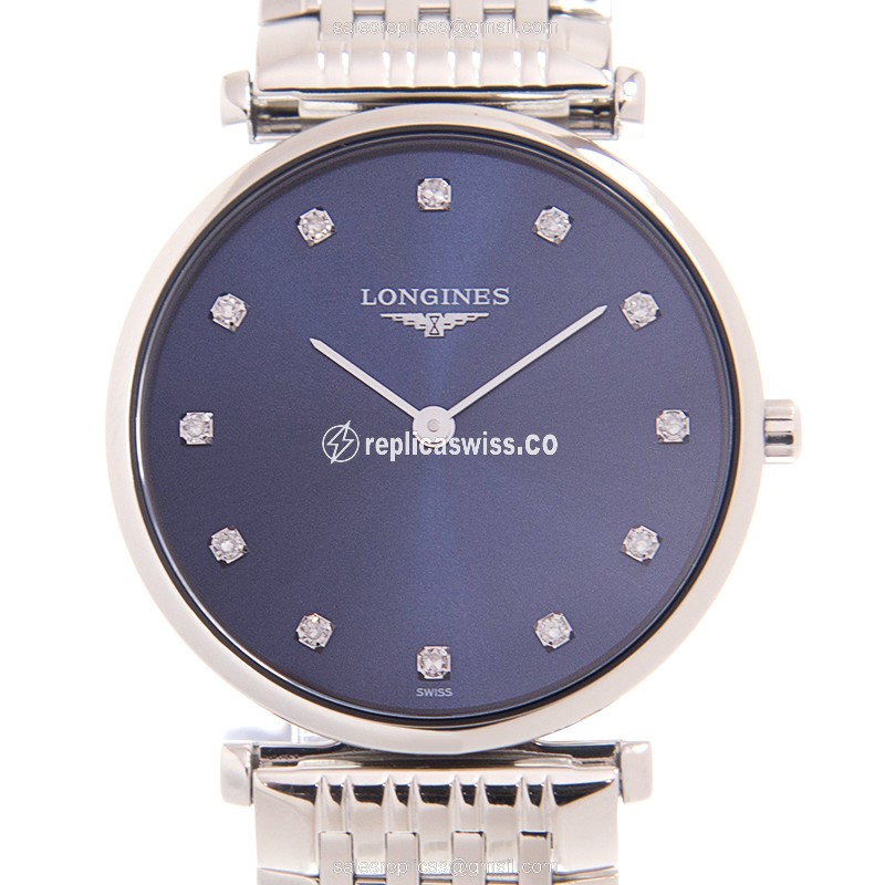 Longines L4.512.4.97.6 Grand Replica, Blue Dial, Stainless Steel Case & Silver strap Watch