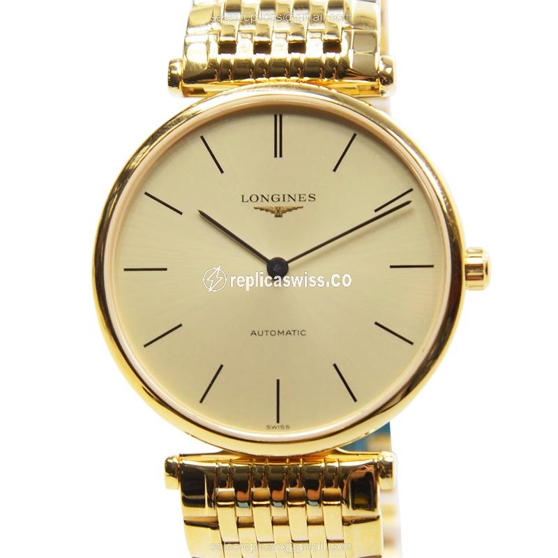 Longines L4.708.2.32.8 Replica with Automatic Movement 18kt Gold Case Watch
