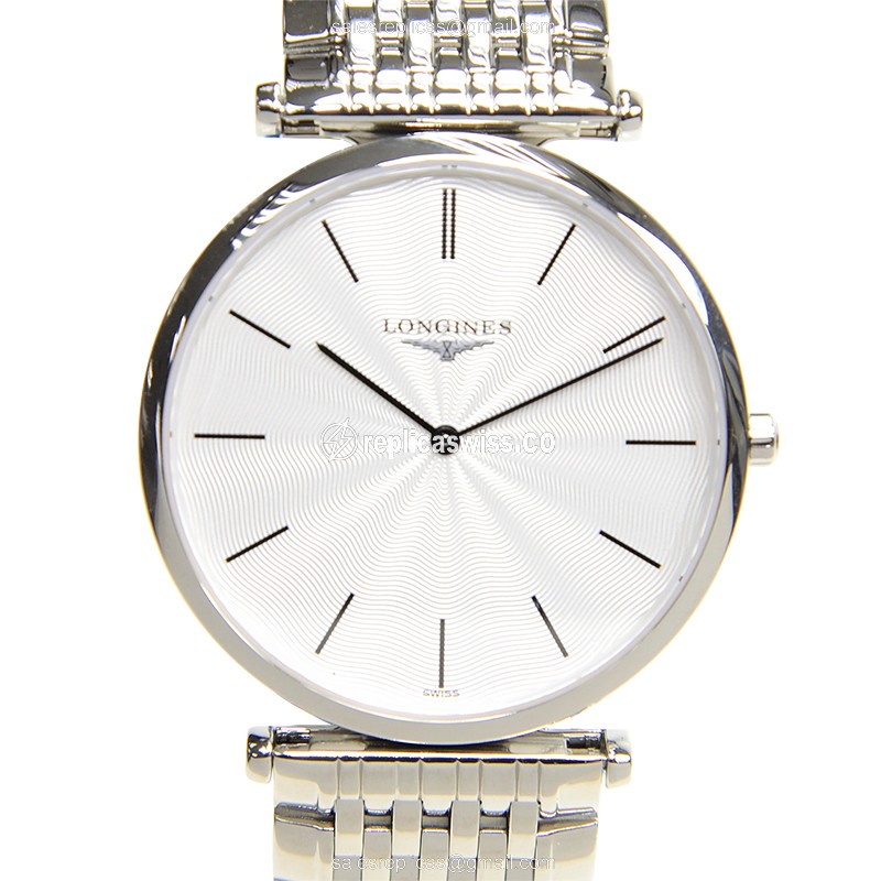 Longines L4.709.4.73.6 LA GRANDE Quartz Steel Watch | Silver Dial, Sapphire Crystal