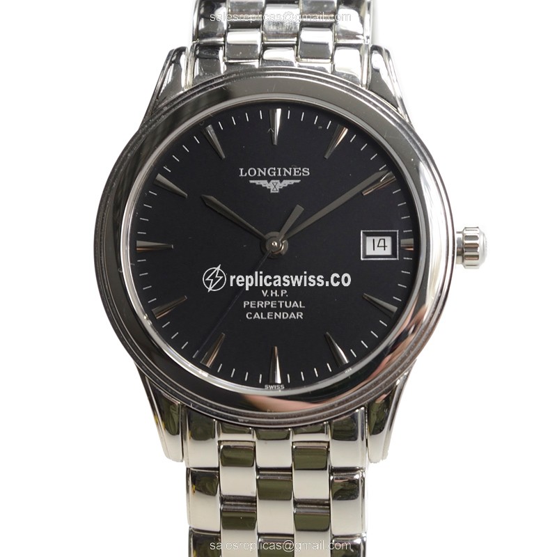 Longines L4.722.4.52.6 Replica | Automatic Movement | Black Dial & Steel Case Watch