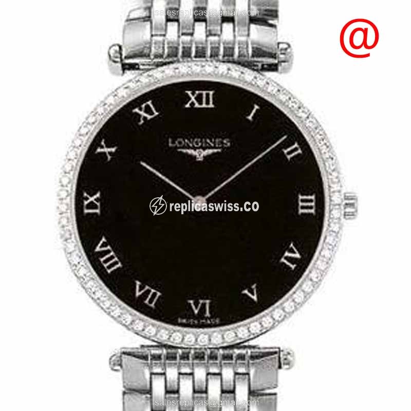 Longines L4.741.0.51.6 Grand replica with Black Dial & Stainless Steel Case, Automatic Movement