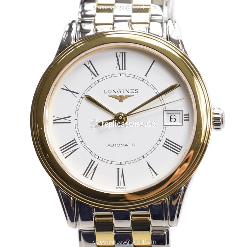 Longines L4.774.3.21.7 Replica | White Dial | PVD Gold Case | Automatic Movement Watch