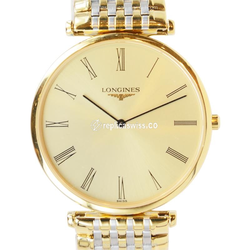 Longines L4.800.2.31.7 Grand Quartz Chronograph | Gold PVD Case & Gold Strap Watch