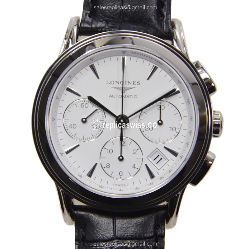 Longines L4.803.4.12.2 Flagship — White Dial, Automatic Movement, Alligator Strap Watch