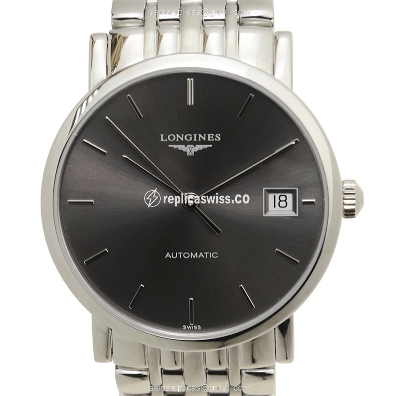 Longines L4.809.4.72.6 Replica, Automatic Movement, Dark Grey Dial, Stainless Steel Case Watch