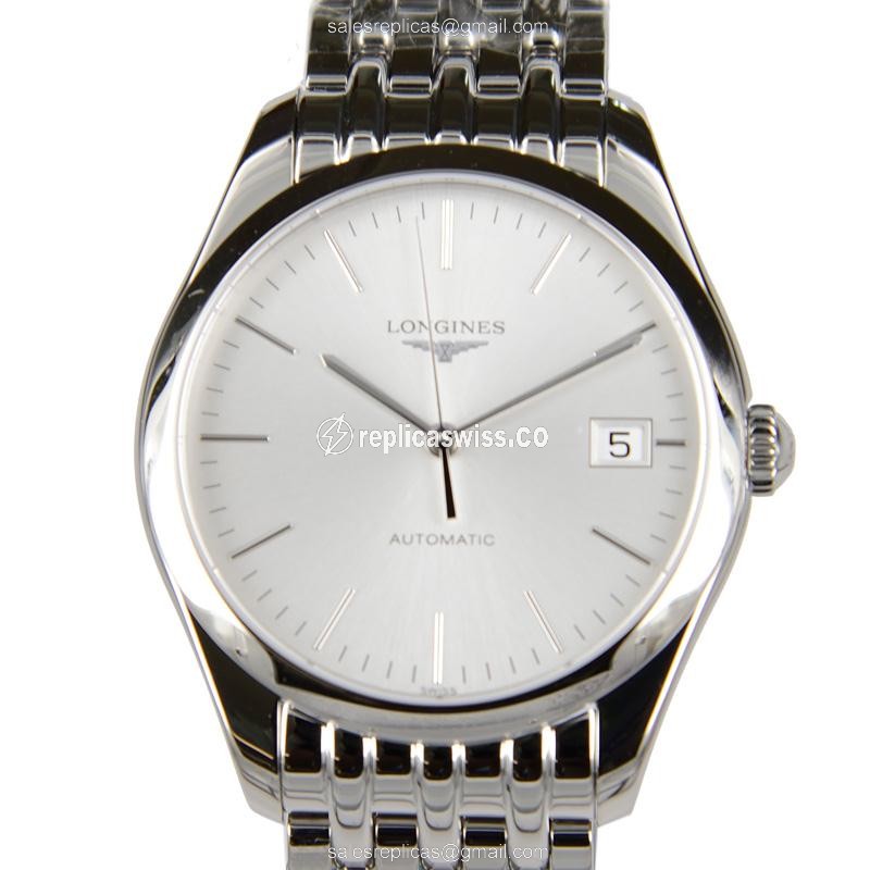 Longines L4.898.4.72.6 Elegant Series | Automatic Movement | Silver Dial, Steel Case & Gold Strap