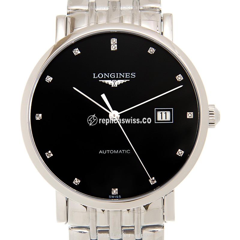 Longines L4.910.4.57.6 Elegant Replica | Automatic Caliber | Black Dial, Stainless Steel Case Watch