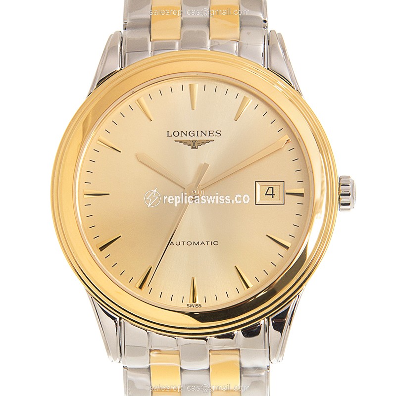 Longines L4.974.3.32.7 Replica, Automatic Movement, Gold Dial & Gold Strap Watch