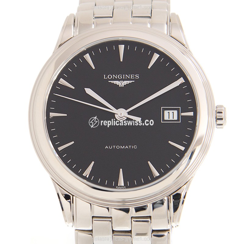 Longines L4.974.4.52.6 Flagship Replica | Automatic Movement | Black Dial | Stainless Steel Case