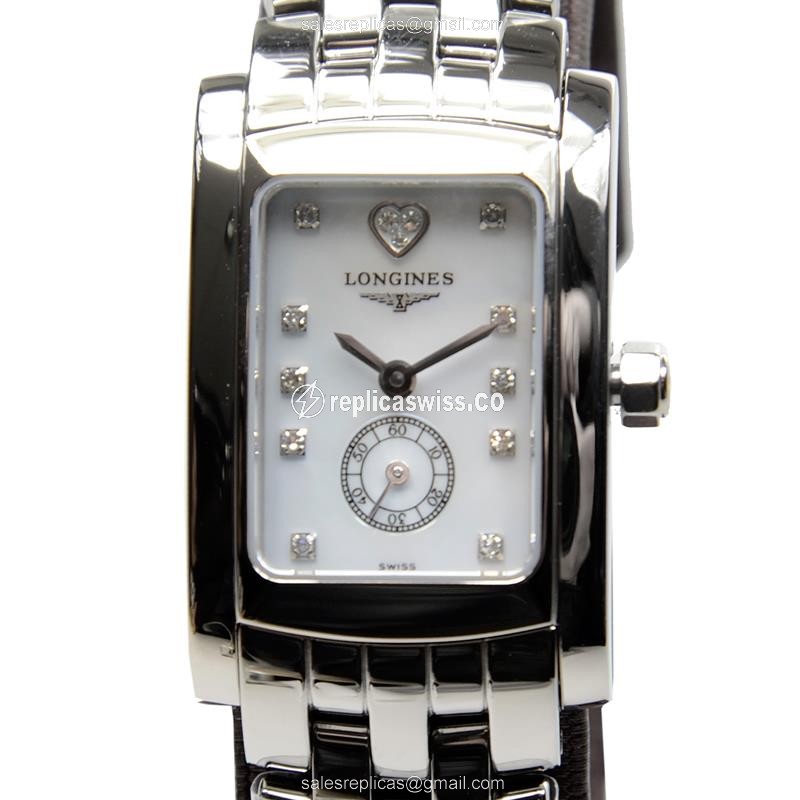 Longines L5.155.4.92.6 Dolce Vita Steel Case, White Dial Replica, Quartz Movement, Silver Strap