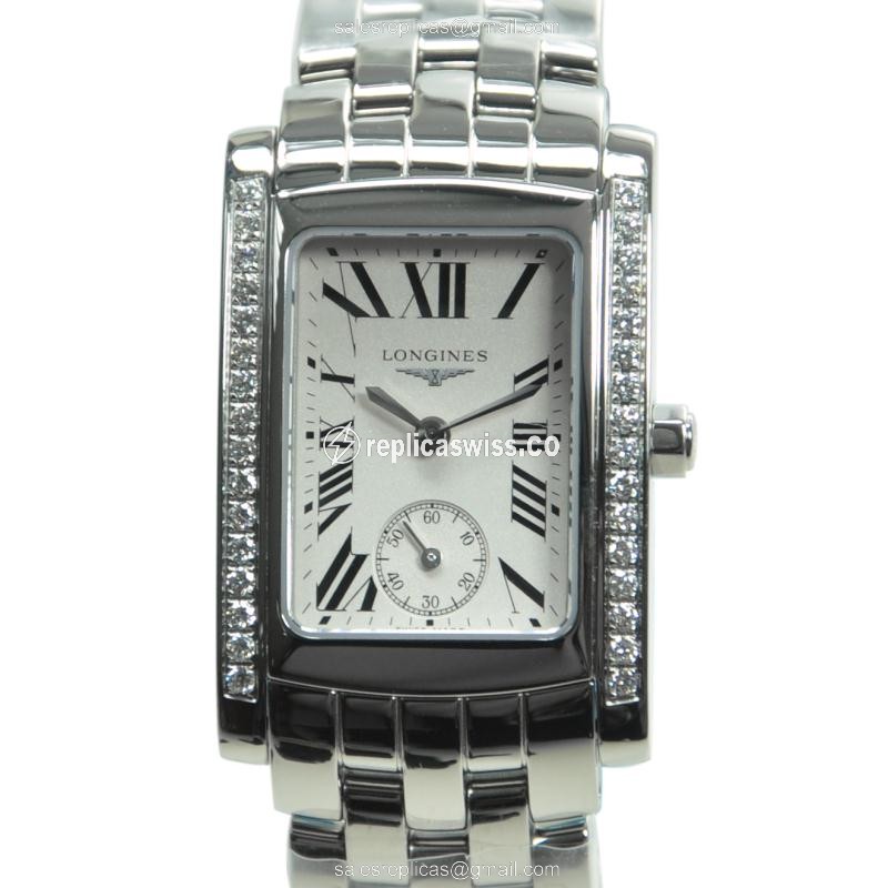 Longines L5.502.0.71.6 Dolce Vita Replica | White Dial, Stainless Steel Case & Diamond Bezels Watch