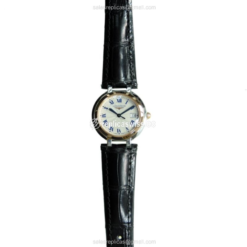 Longines L8.112.5.78.2 Prima Luna Replica | Automatic Movement | 18kt Gold Case, Silver Dial Watch