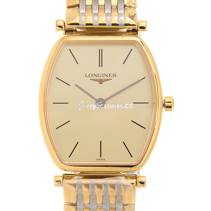 Longines LA GRANDE L4.205.2.32.7 Replica in Gold with Sapphire Crystal Gold Band Watch