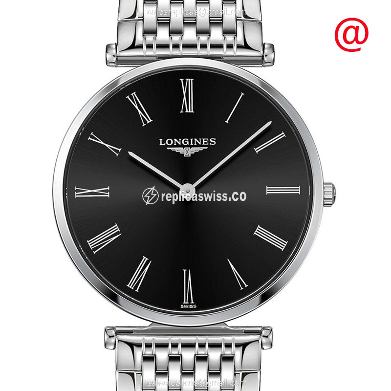 Longines LA GRANDE Stainless Steel Replica Watch | Black Dial | Automatic Movement