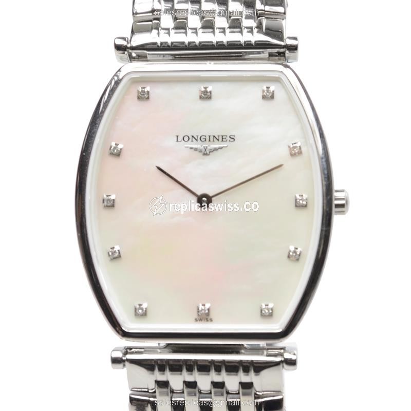 Longines LA GRANDE Stainless Steel Replica, White Dial, Automatic Movement, Silver Clasp & Steel