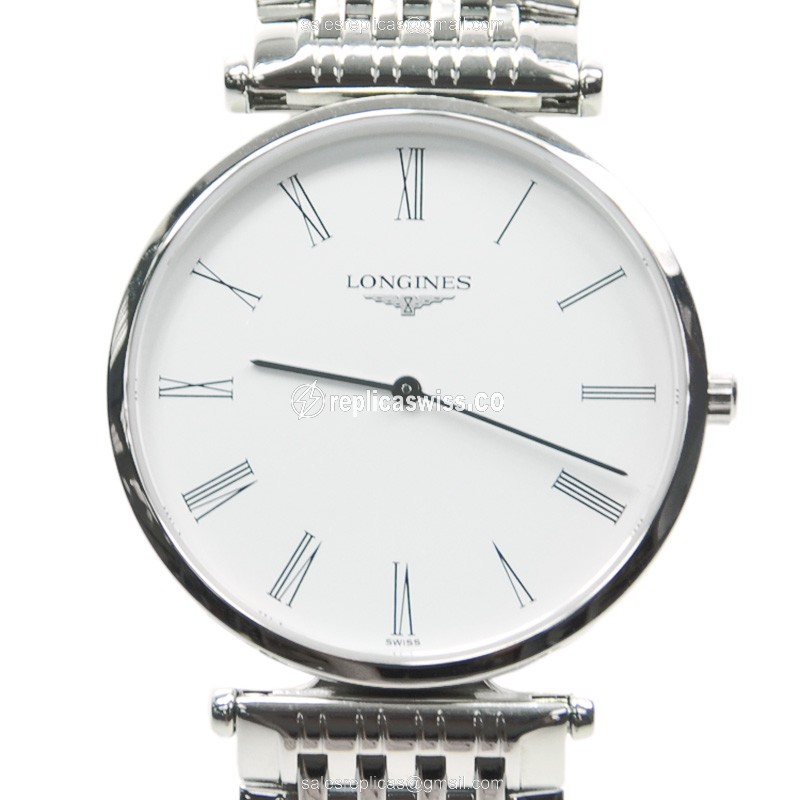 Longines LA GRANDE White Dial Steel Case石英机芯优雅钢带复刻表 Watch