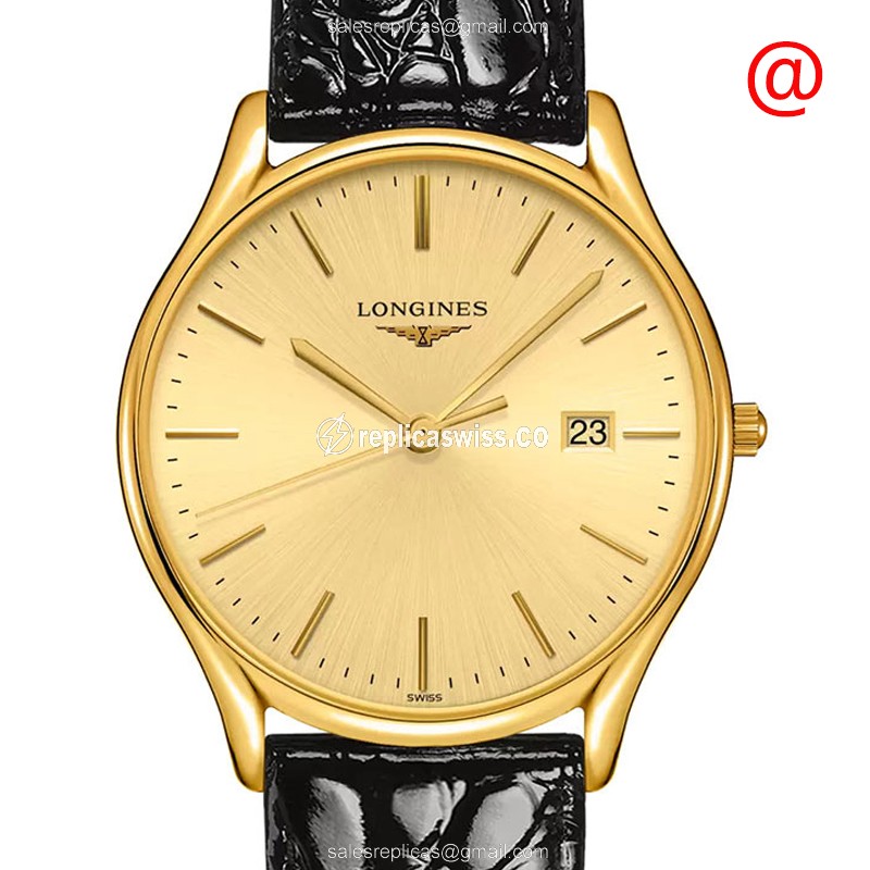 Longines Lyre Replica in PVD Gold, Precision Quartz Movement & Sleek Gold Dial Watch