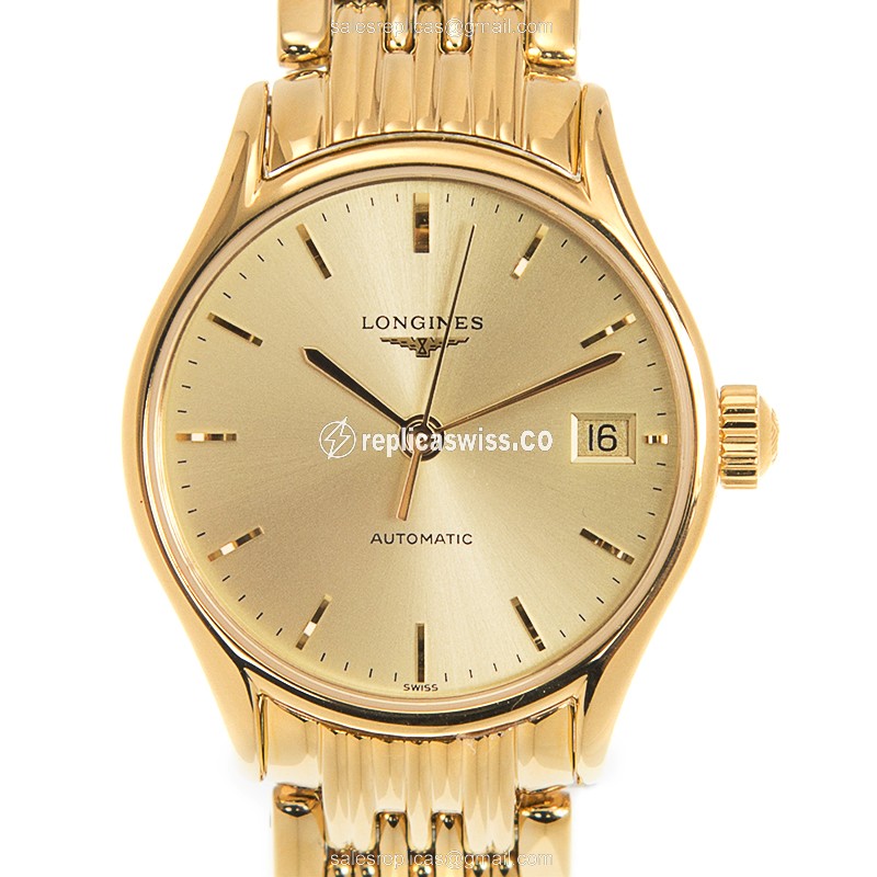 Longines Lyre Replica Watch | Automatic Movement, 18kt Gold Case, Gold Dial