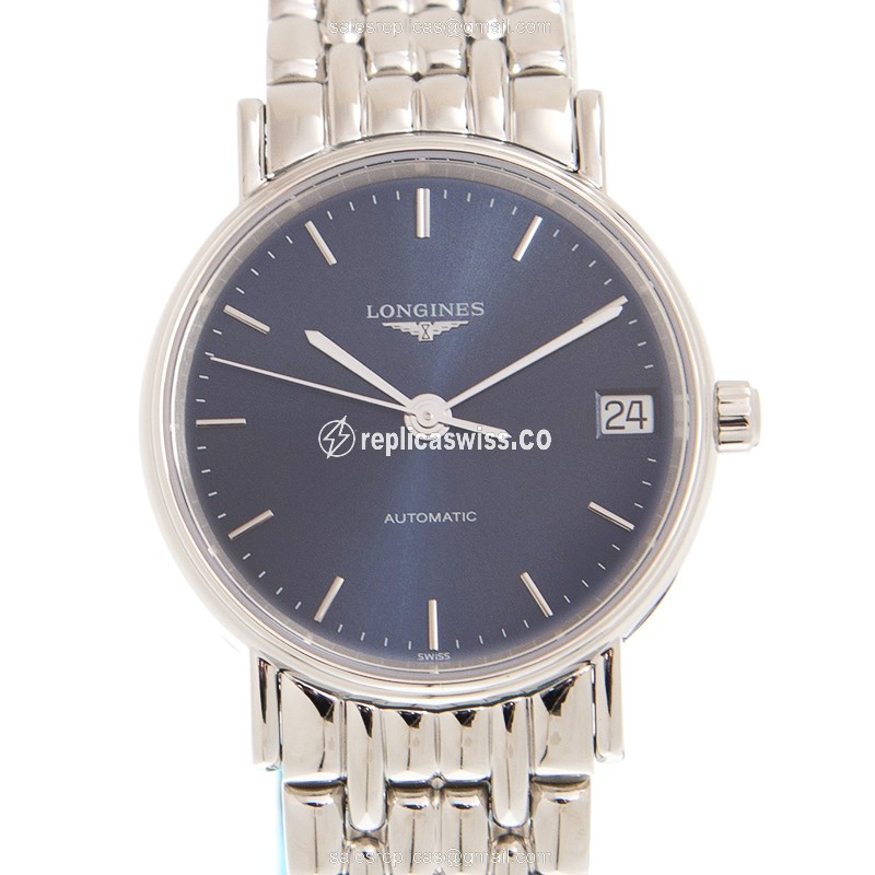 Longines Presence L4.322.4.92.6 Replica, Automatic Movement, Blue Dial, Stainless Steel Case Watch
