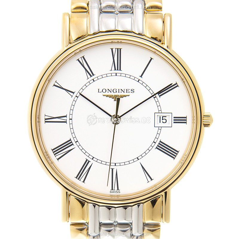 Longines Presence L4.790.2.11.7 Replica, White Dial, Gold Clasp, Sapphire Crystal Watch