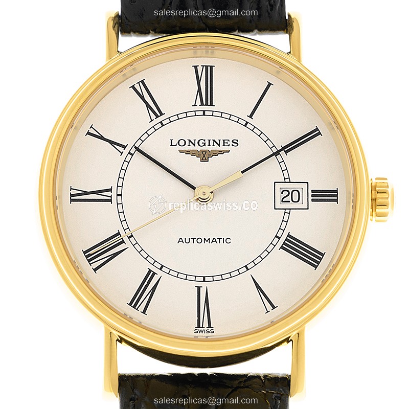 Longines Presence L4.922.2.11.2 Replica, Automatic, White Dial, Leather Strap Watch