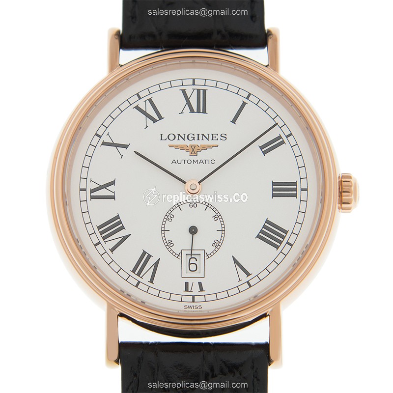 Longines Presence Replica in Stainless Steel & Gold Plated, Automatic Movement White Dial Watch
