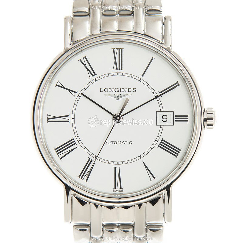 Longines Presence Replica in White Dial Stainless Steel Case Watch