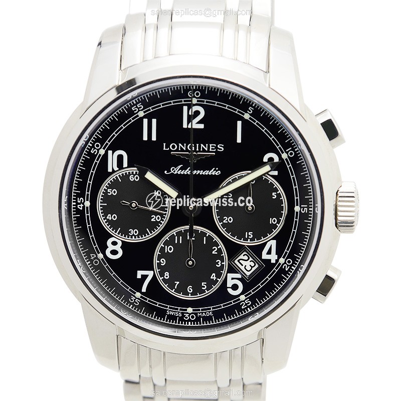 Longines SAINT IMIER Automatic Replica in Black Dial & Stainless Steel Case Watch