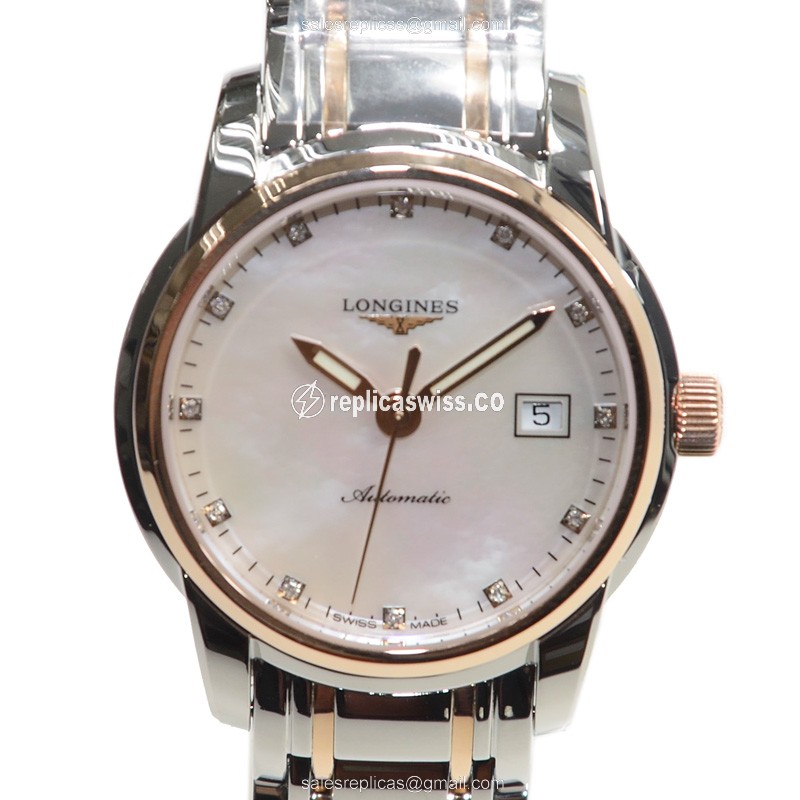 Longines SAINT IMIER L2.563.5.88.7 Replica, White Dial, Automatic, 18kt Steel Case & Bracelet Watch