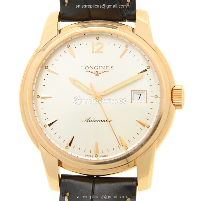 Longines Saint Imier L2.763.8.72.3 Replica in 18kt Rose Gold & Steel, Automatic Movement Silver