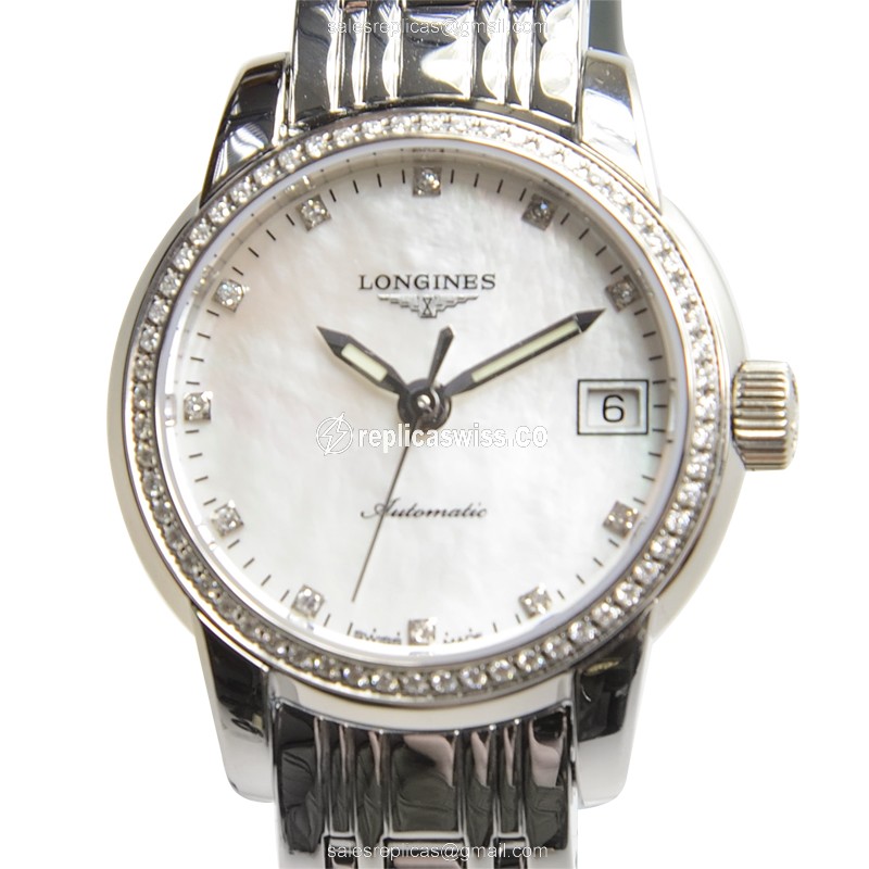 Longines Saint Imier Replica in Stainless Steel, Automatic Movement & White Dial Watch