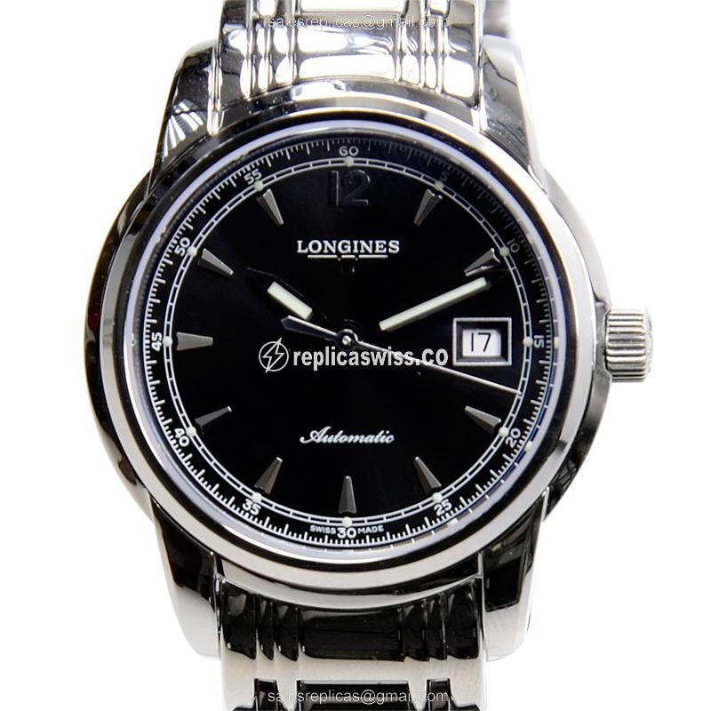 Longines SAINT IMIER Replica in Stainless Steel & Black Dial, Automatic Movement Watch