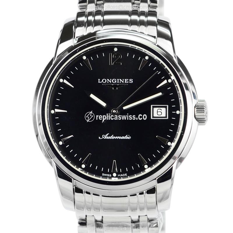 Longines Saint Imier Replica in Stainless Steel Case, Automatic Movement, Black Dial Watch