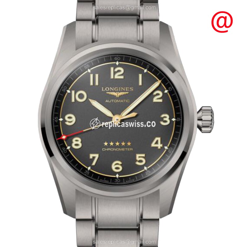 Longines Spirit Replica in Titanium Case with Black Dial Automatic Movement Watch