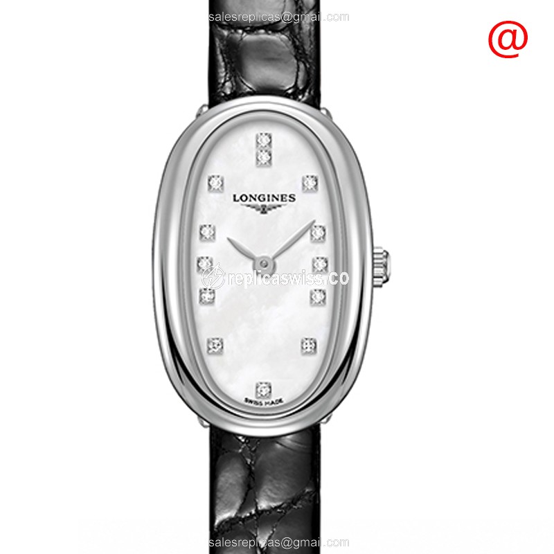 Longines SYMPHONETTE Automatic Steel Watch, White Dial, Leather Strap