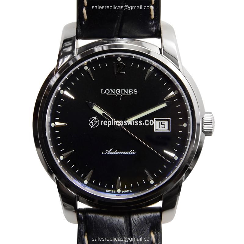 Luminous Black Dial Longines Saint Imier Replica, Automatic Movement, Genuine Sapphire Crystal Watch