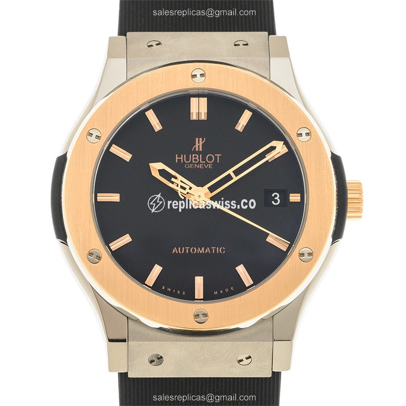 Luminous Black Hublot Classic Fusion Replica, Automatic Movement & Exquisite Titanium Case Watch