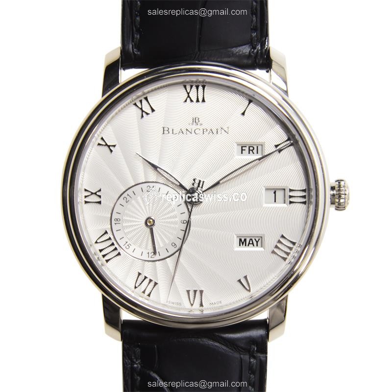 Luminous White Dial Blancpain VILLERET Replica Watch | Automatic Movement, 18kt Gold Case